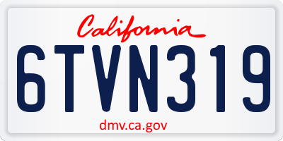 CA license plate 6TVN319