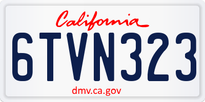 CA license plate 6TVN323
