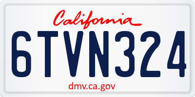CA license plate 6TVN324