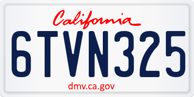 CA license plate 6TVN325