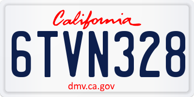 CA license plate 6TVN328