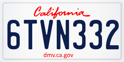 CA license plate 6TVN332