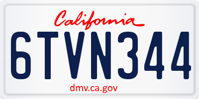 CA license plate 6TVN344