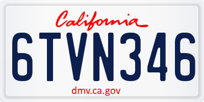 CA license plate 6TVN346
