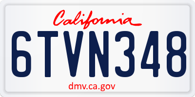 CA license plate 6TVN348