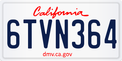 CA license plate 6TVN364