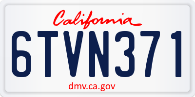 CA license plate 6TVN371