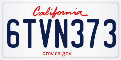 CA license plate 6TVN373