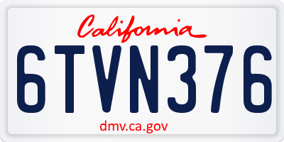CA license plate 6TVN376