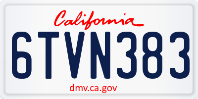 CA license plate 6TVN383