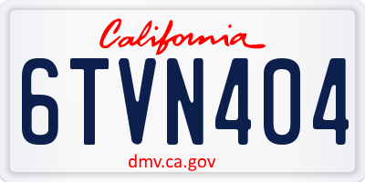 CA license plate 6TVN404