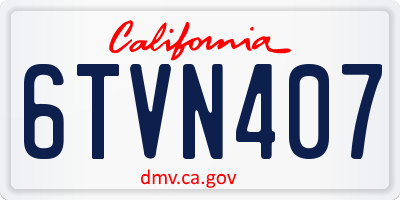 CA license plate 6TVN407