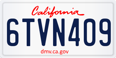 CA license plate 6TVN409