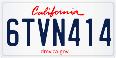 CA license plate 6TVN414
