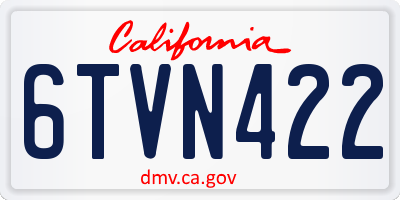 CA license plate 6TVN422