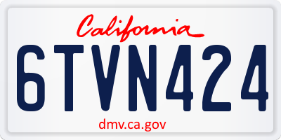 CA license plate 6TVN424