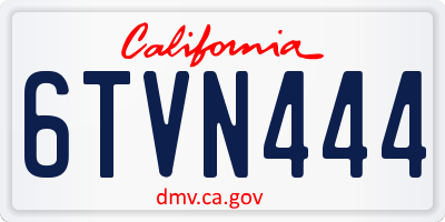 CA license plate 6TVN444