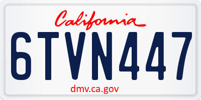 CA license plate 6TVN447