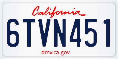 CA license plate 6TVN451