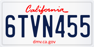 CA license plate 6TVN455