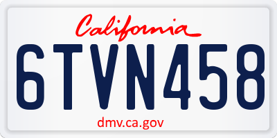 CA license plate 6TVN458