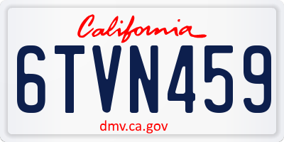 CA license plate 6TVN459