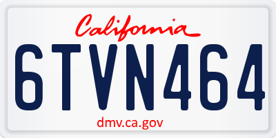 CA license plate 6TVN464