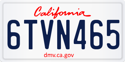 CA license plate 6TVN465