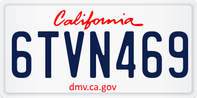 CA license plate 6TVN469