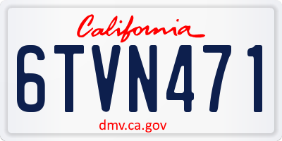 CA license plate 6TVN471