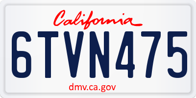 CA license plate 6TVN475