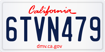 CA license plate 6TVN479
