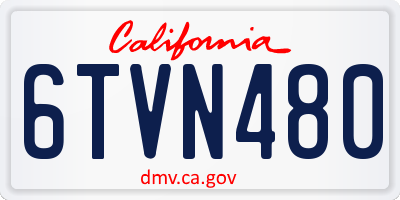 CA license plate 6TVN480