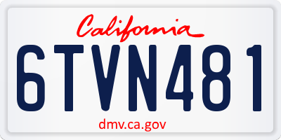CA license plate 6TVN481