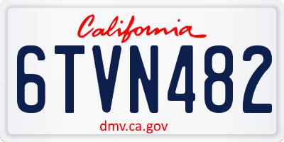 CA license plate 6TVN482