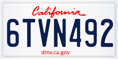 CA license plate 6TVN492