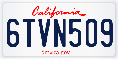 CA license plate 6TVN509