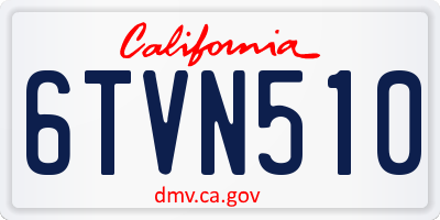 CA license plate 6TVN510