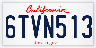 CA license plate 6TVN513