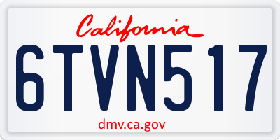 CA license plate 6TVN517
