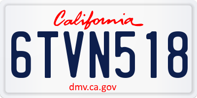 CA license plate 6TVN518