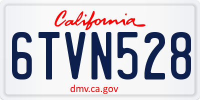 CA license plate 6TVN528