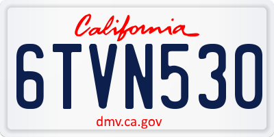CA license plate 6TVN530