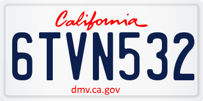 CA license plate 6TVN532