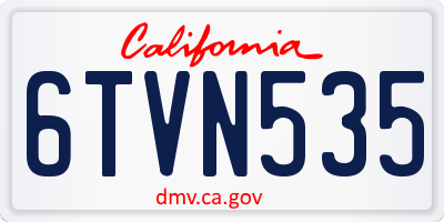 CA license plate 6TVN535