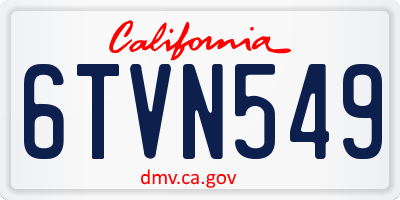 CA license plate 6TVN549
