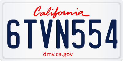 CA license plate 6TVN554