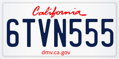 CA license plate 6TVN555