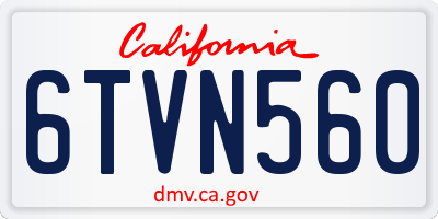 CA license plate 6TVN560