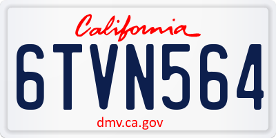 CA license plate 6TVN564